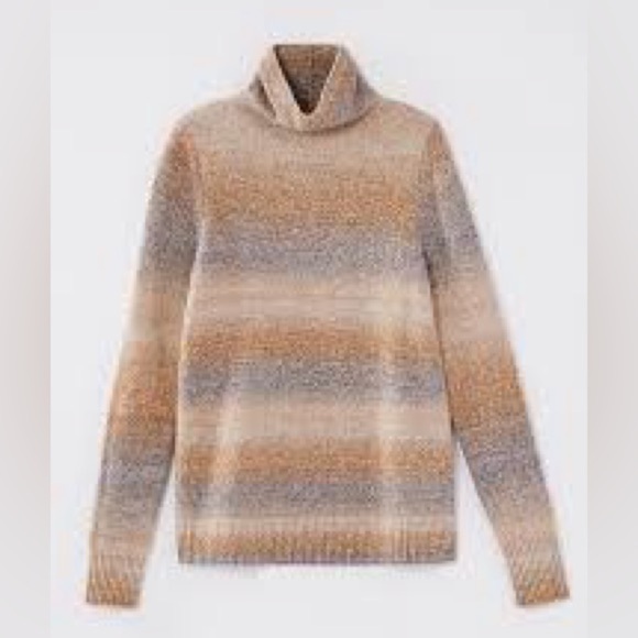 J. Jill Wearever Collection Funnel-neck Sweater Soft Toffee Multi Brown Tan L - Picture 2 of 8